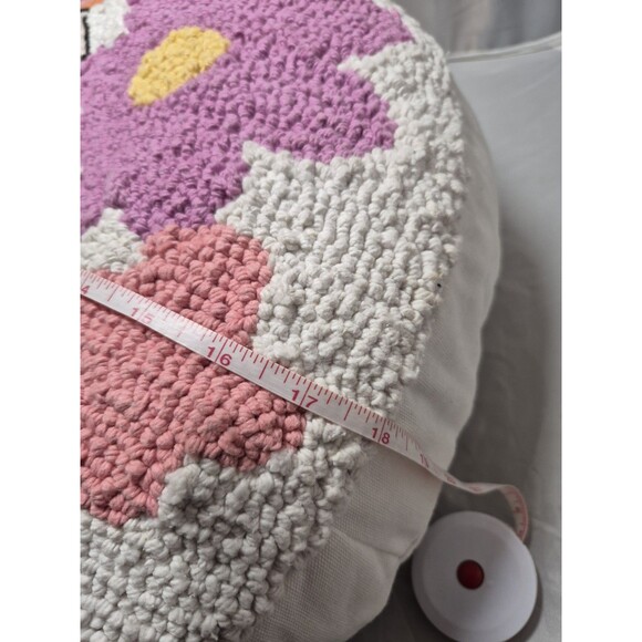 New Cupcakes And Cashmere Hippie Halloween Flower Ghost Round Throw Pillow - Picture 5 of 5
